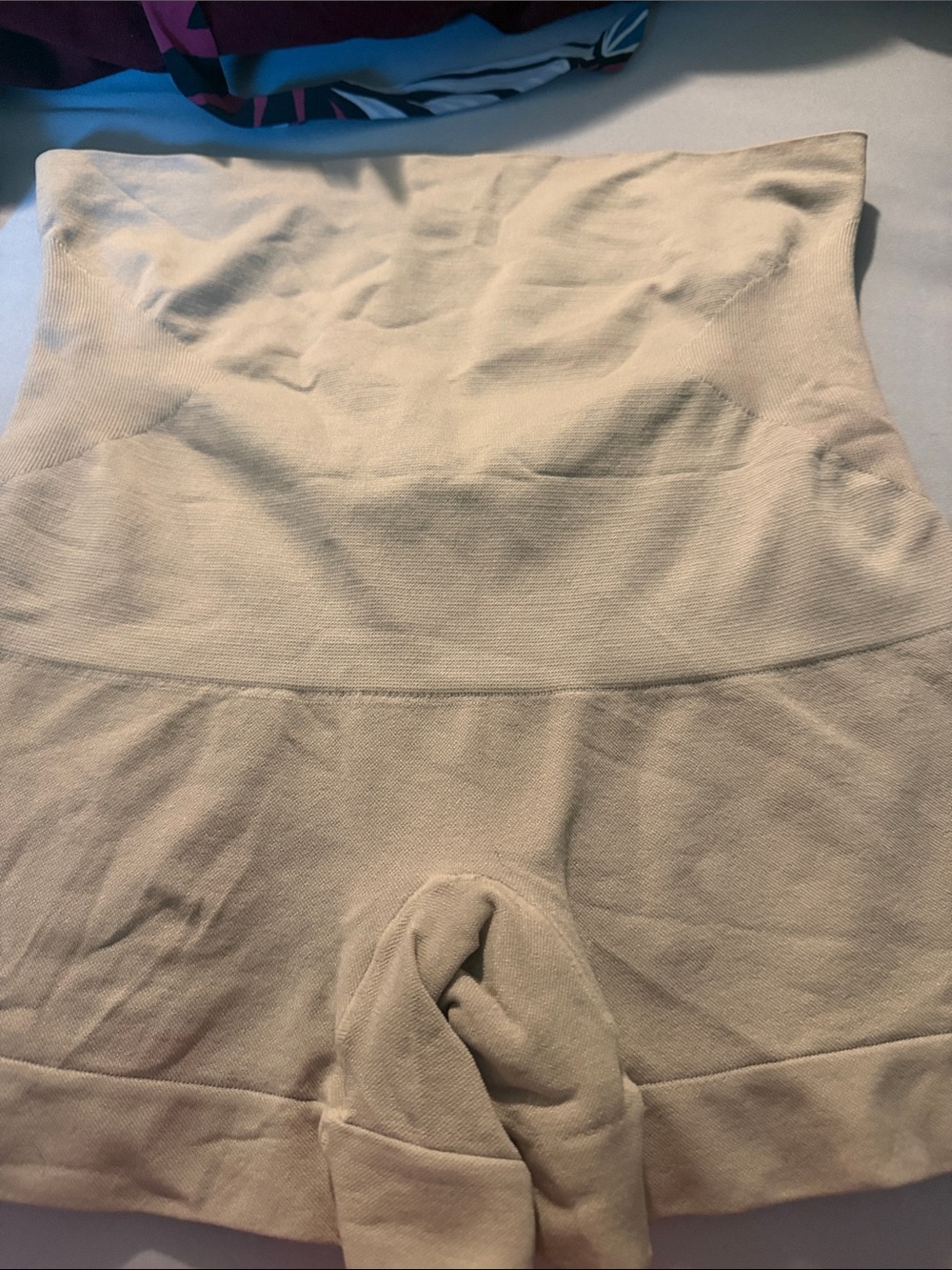 Beige Seamless High-Waist Shapewear Shorts